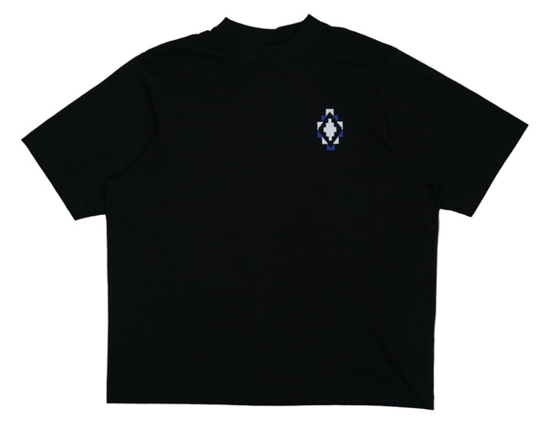 Marcelo Burlon White/Blue Bandana Cross Black T-Shirt
