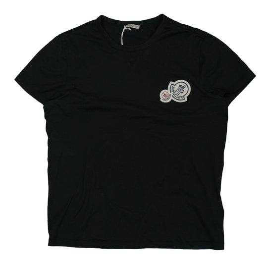 Moncler Double Patch Logo Black T-Shirt - Moncler - SecondPlace