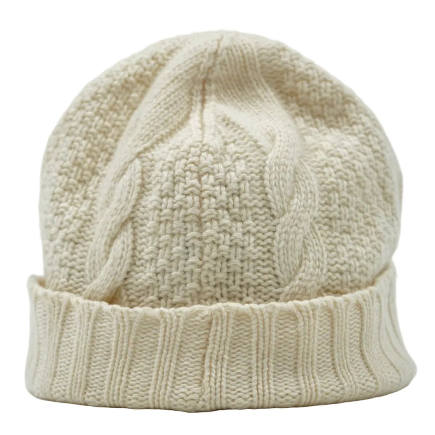 Moncler Enfant Cable Knit White Beanie Hat - Moncler - SecondPlace