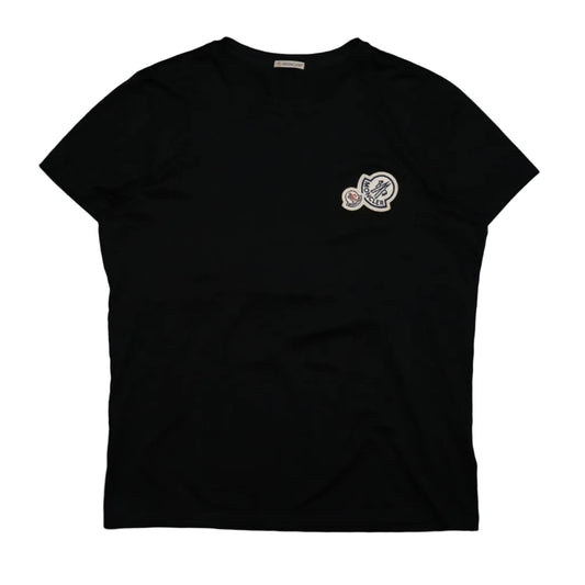 Moncler Maglia Double Patch Logo Black T-Shirt - Moncler - SecondPlace