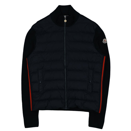 Moncler Tricot Red Stripe Navy Blue Cardigan - Moncler - SecondPlace