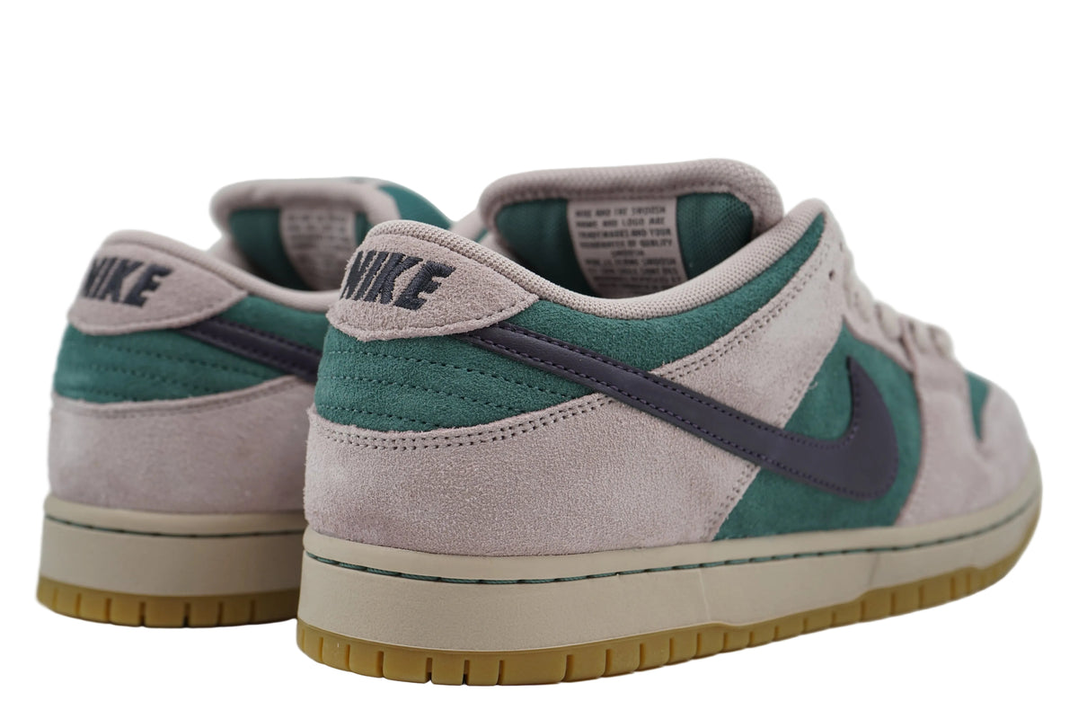 Brand new Nike SB Dunk Low Mineral Slate and Particle Rose, back view of heel tab