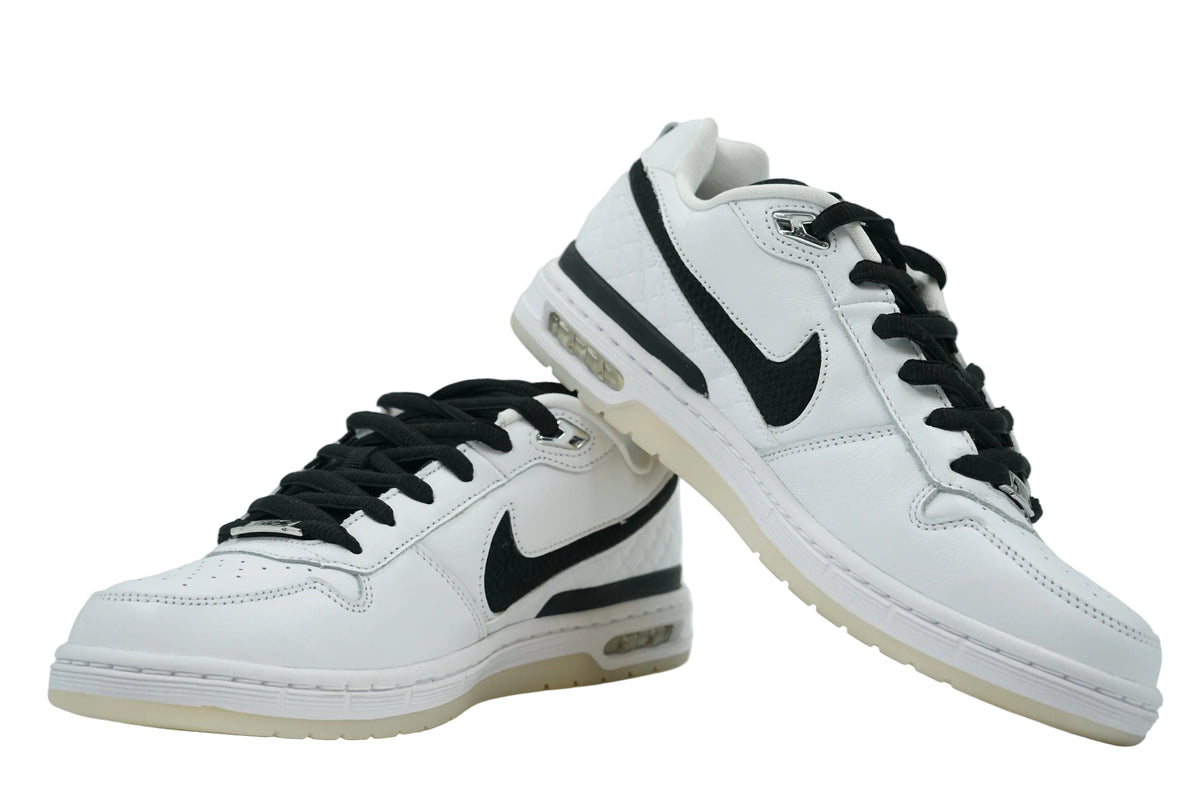 Pair of Nike SB Zoom Air Paul Rodriguez 1 OG in white leather with black Swoosh and icy Zoom Air sole