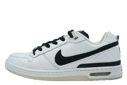 Nike SB Zoom Air Paul Rodriguez 1 OG in white leather with black Swoosh, embossed heel and icy sole, side view