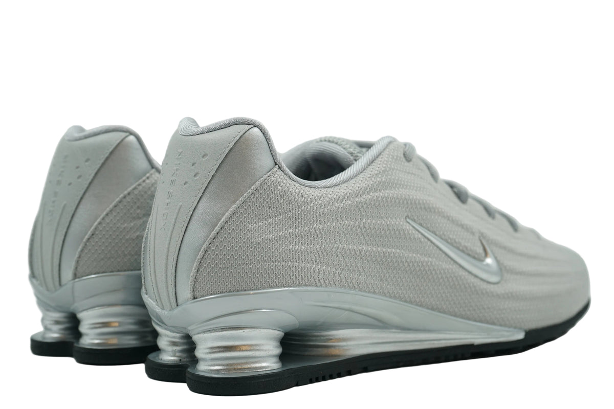 Brand new Nike Shox Z Metallic Silver with silver heel counter and Shox columns, back view