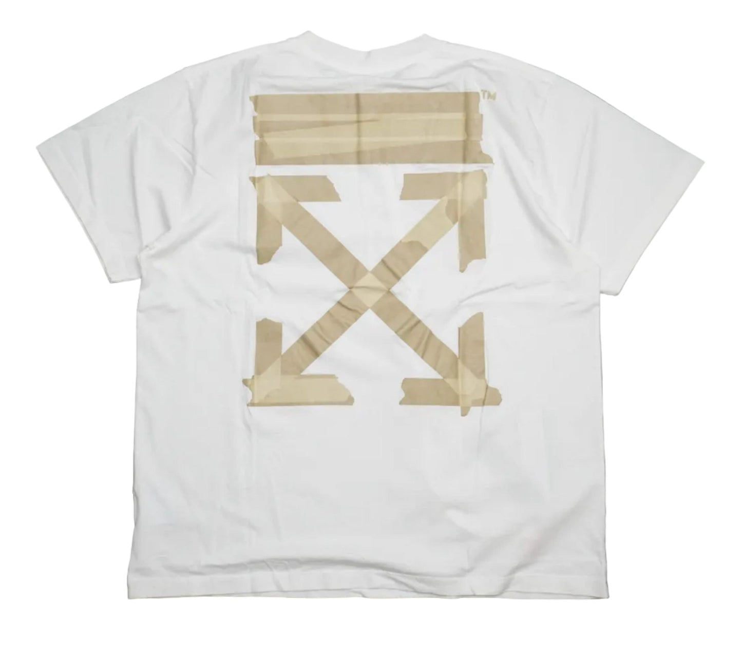 Off - White Beige Tape Arrow Oversize White T-Shirt - Off - White - SecondPlace