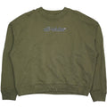 Off-White Big Text Logo Green Crewneck