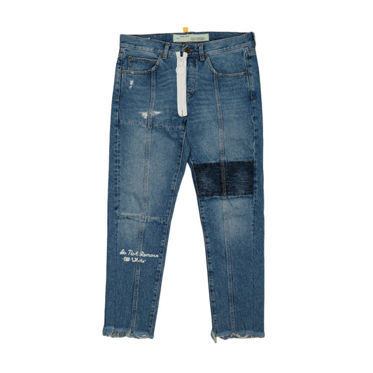 Off - White Do Not Remove Blue Denim Jeans - Off - White - SecondPlace