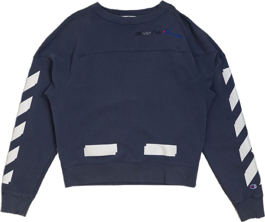 Off-White Champion Dark Blue Crewneck