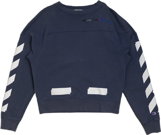 Off-White Champion Dark Blue Crewneck