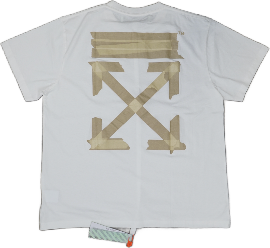 OFF-WHITE Beige Tape Arrows White T-Shirt