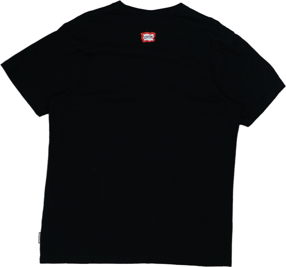 Ice Cream Neon Orange Cherry Black T-Shirt