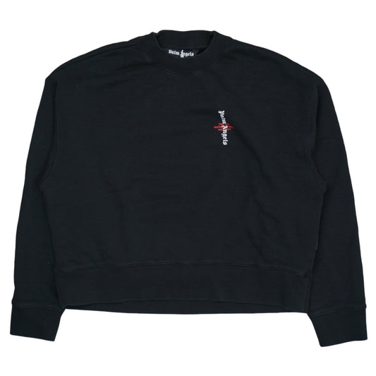Palm Angels Vertical Logo Black Crewneck - Palm Angels - SecondPlace