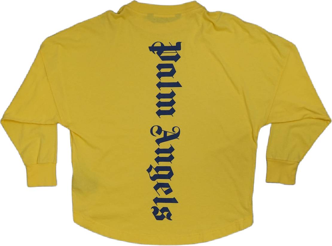 Palm Angels Blue Logo Yellow Longsleeve