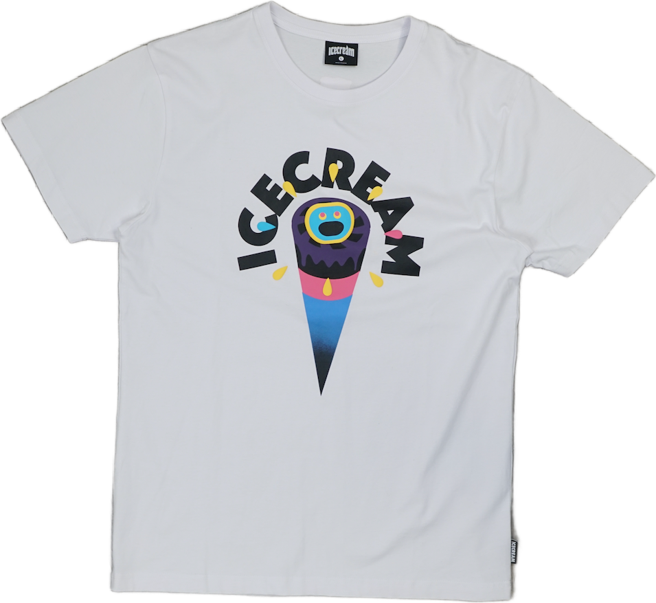 Ice Cream Pink/Blue/Purple Cone White T-Shirt