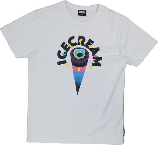 Ice Cream Pink/Blue/Purple Cone White T-Shirt