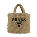 Prada Small Crochet Beige Tote Bag
