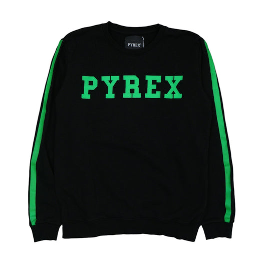 Pyrex Green Chest Logo Black Crewneck - Pyrex - SecondPlace