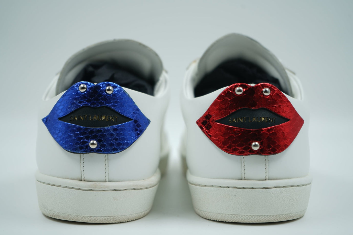 Saint Laurent Lips Classic Court White Sneakers - Saint Laurent - SecondPlace