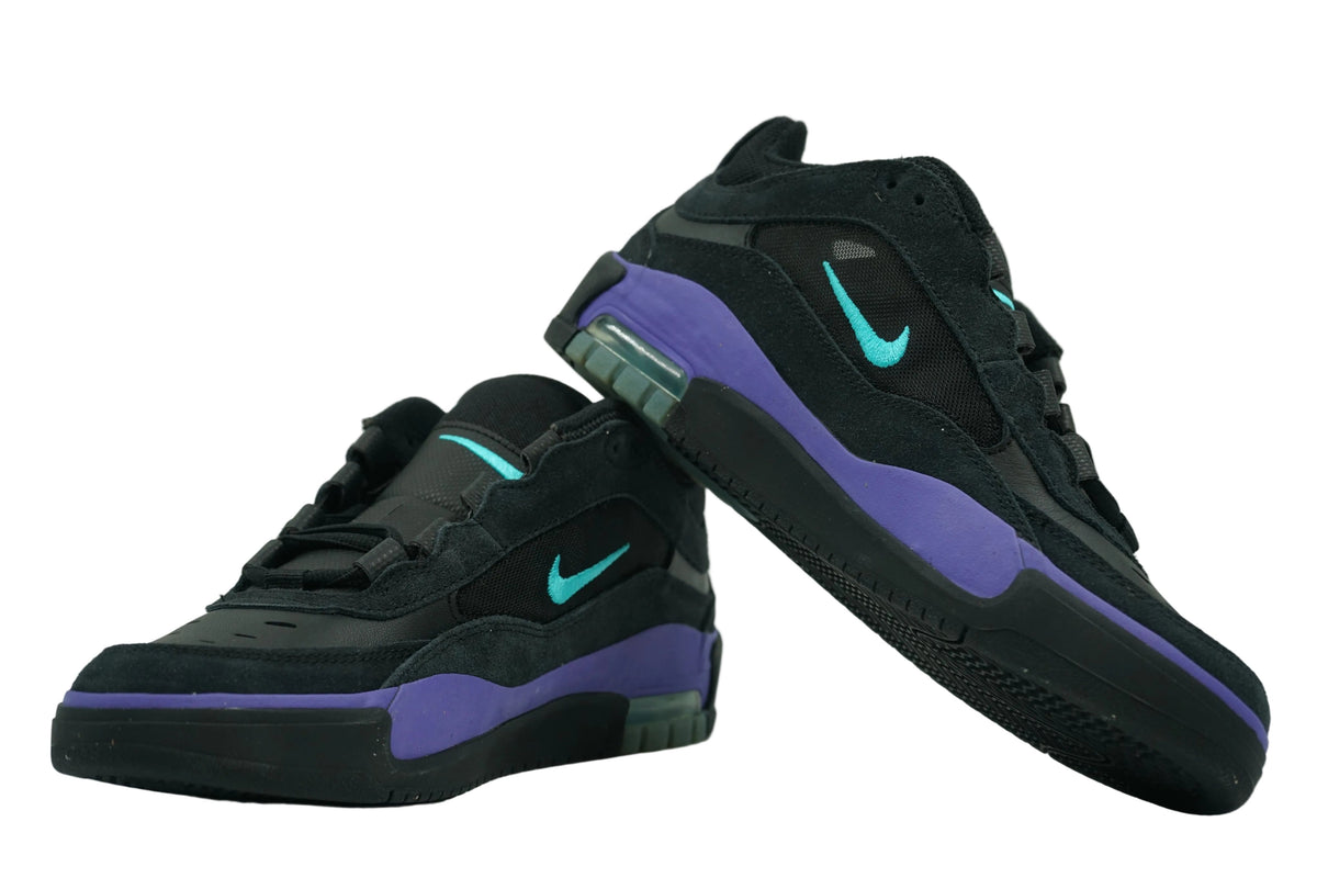 Pair of brand new SB Air Max Ishod Black Grape in black, Persian Violet and Dusty Cactus