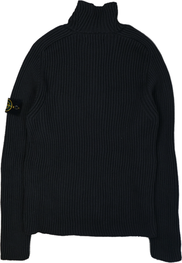 Stone Island Half-Zip Grey Turtleneck