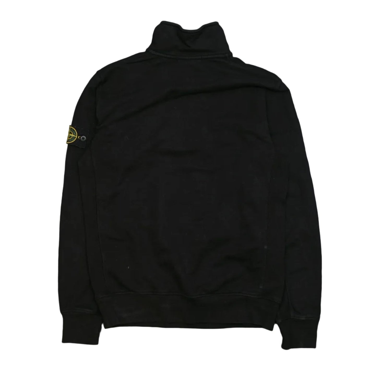 Stone Island 1/3 Zip Button Up Black Sweatshirt - Stone Island - SecondPlace