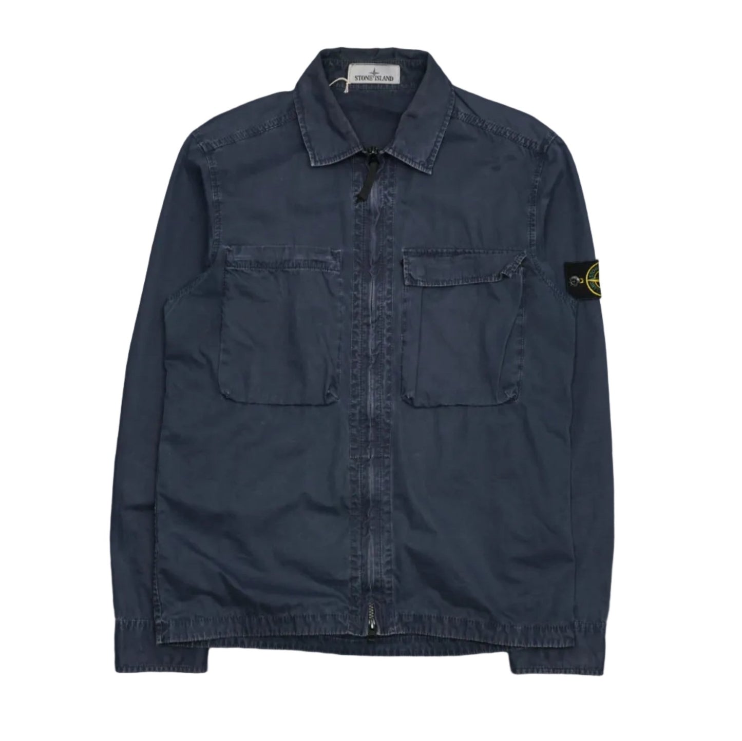 Stone Island DB Chest - Pocket Black Zip - Up Overshirt - Stone Island - SecondPlace