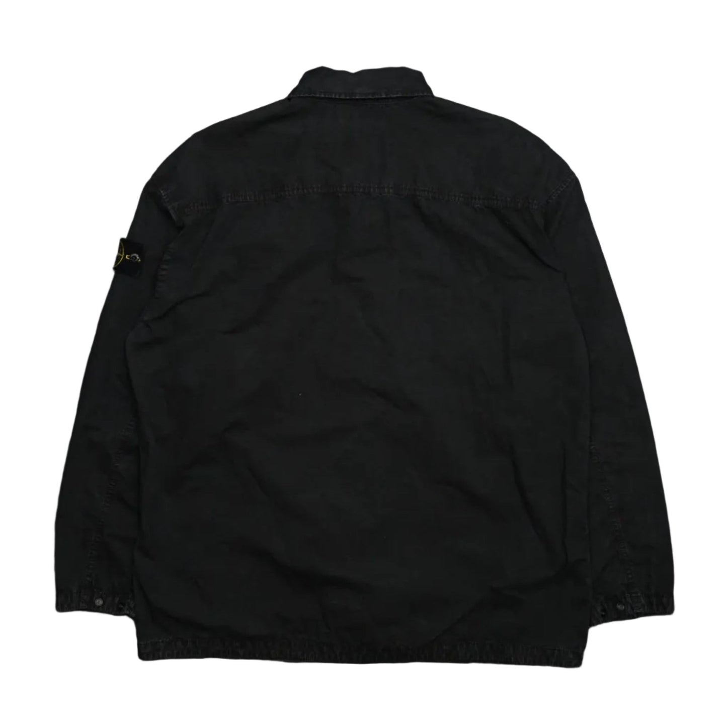 Stone Island High Collar Black Overshirt - Stone Island - SecondPlace