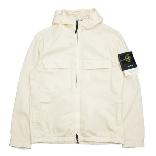 Stone Island Stretch Cotton Twill-TC White Jacket - Stone Island - SecondPlace