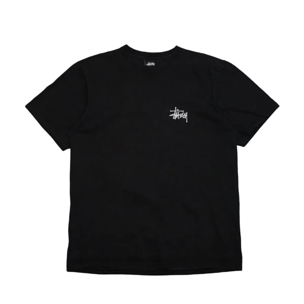 Stussy Big Back Print Logo Washed Out Black T-Shirt