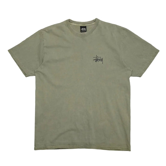 Stussy Big Back Print Logo Washed Out Green T-Shirt - Stussy - SecondPlace