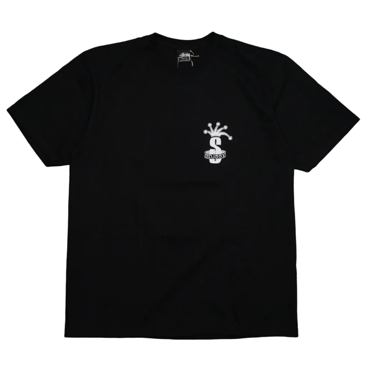 Brand new Stussy Crown Band Black T-Shirt 1905094, front view