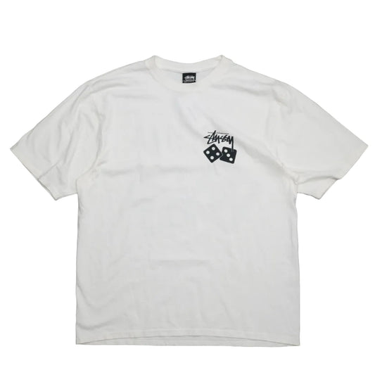 Stussy Dice Pigment Dyed White T-Shirt - Stussy - SecondPlace