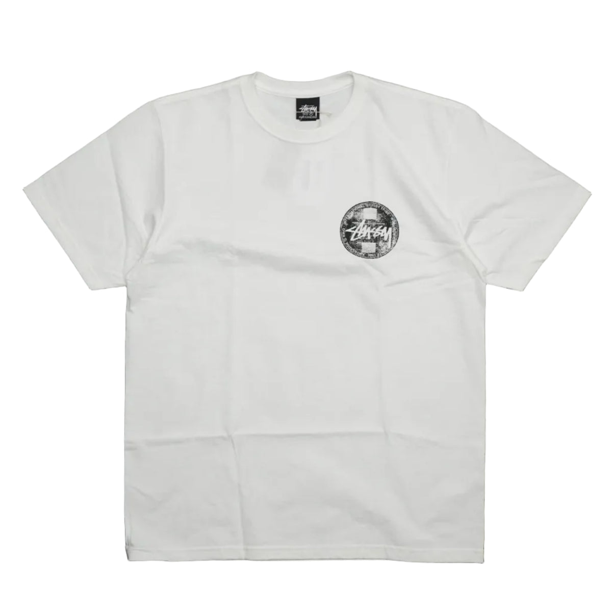 Brand new Stussy Dot Stamp White T-Shirt 1905071 in white, front view
