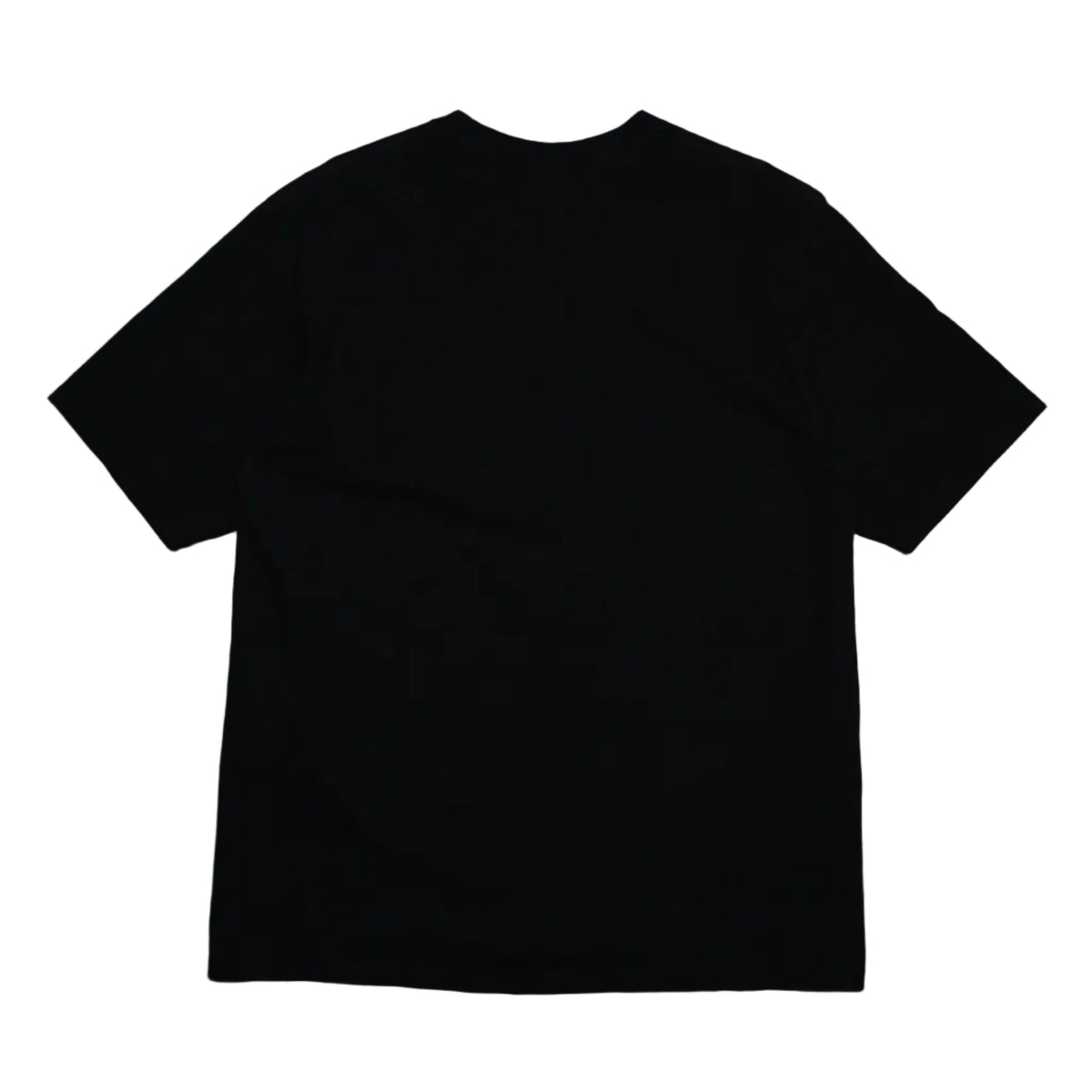 Pre-owned Stussy t-shirt in black with flame S star logo, plain back view