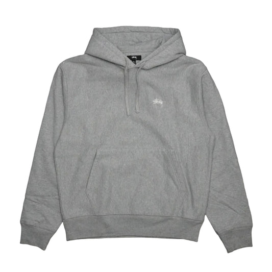 Brand new Stussy Mini Stock Logo Grey Hoodie 118469 in grey, front view