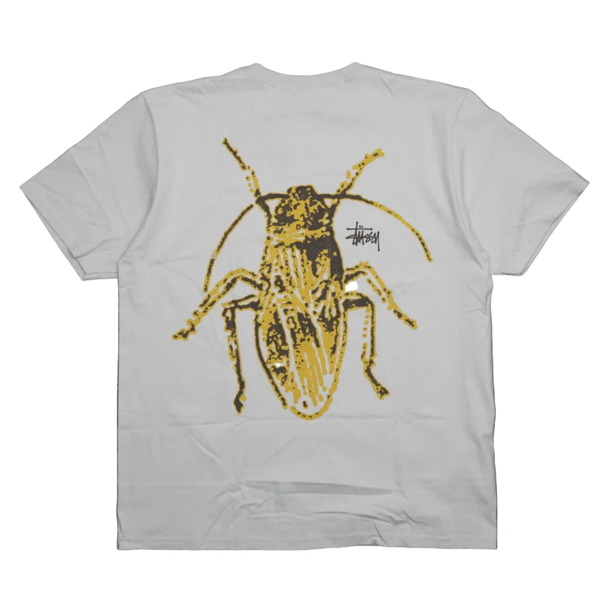 Brand new Stussy Roach Fog Light Grey T-Shirt, back view
