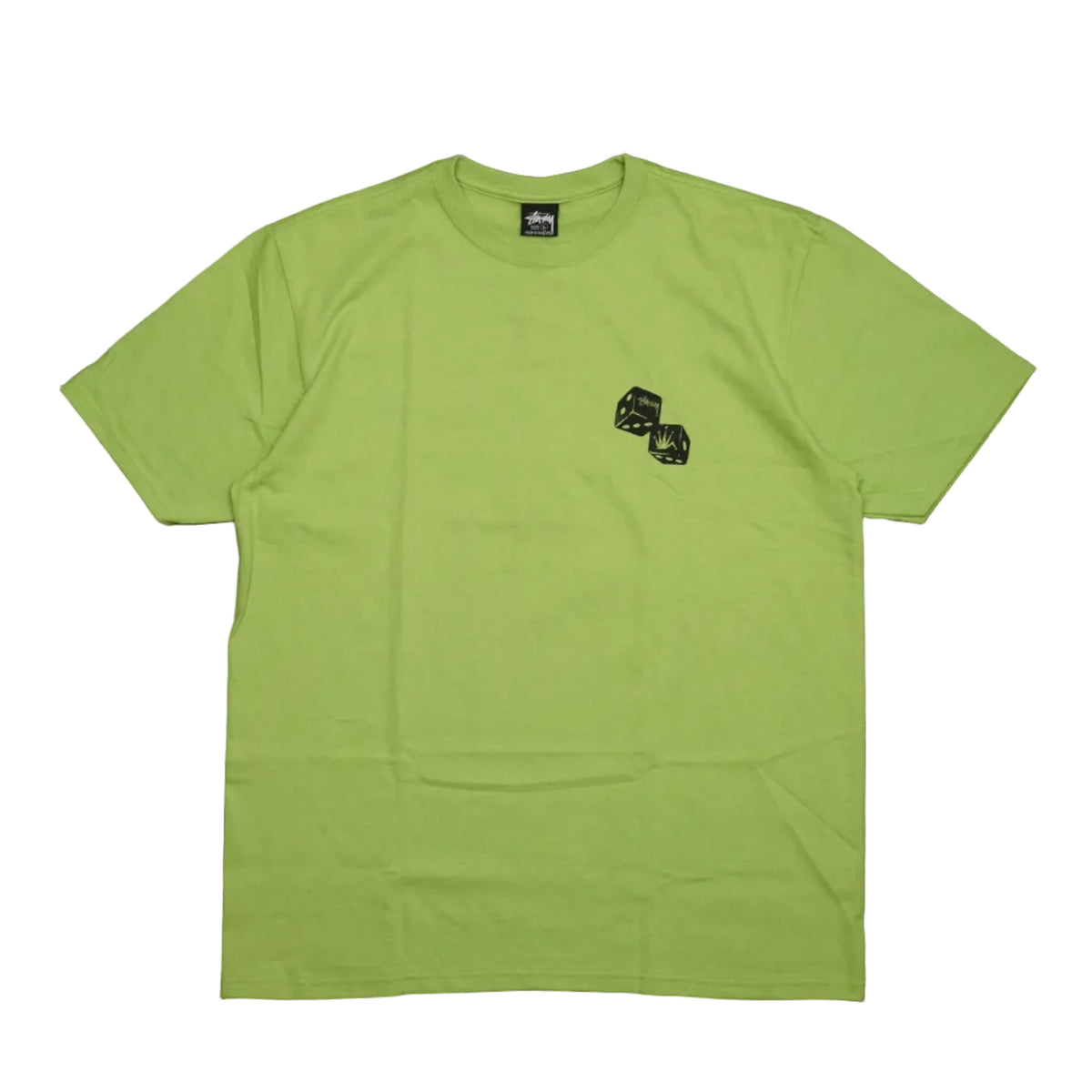 Brand new Stussy Shakers Tea T-Shirt 1905097 in Tea green, front view