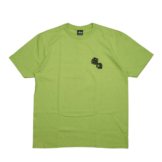 Brand new Stussy Shakers Tea T-Shirt 1905097 in Tea green, front view