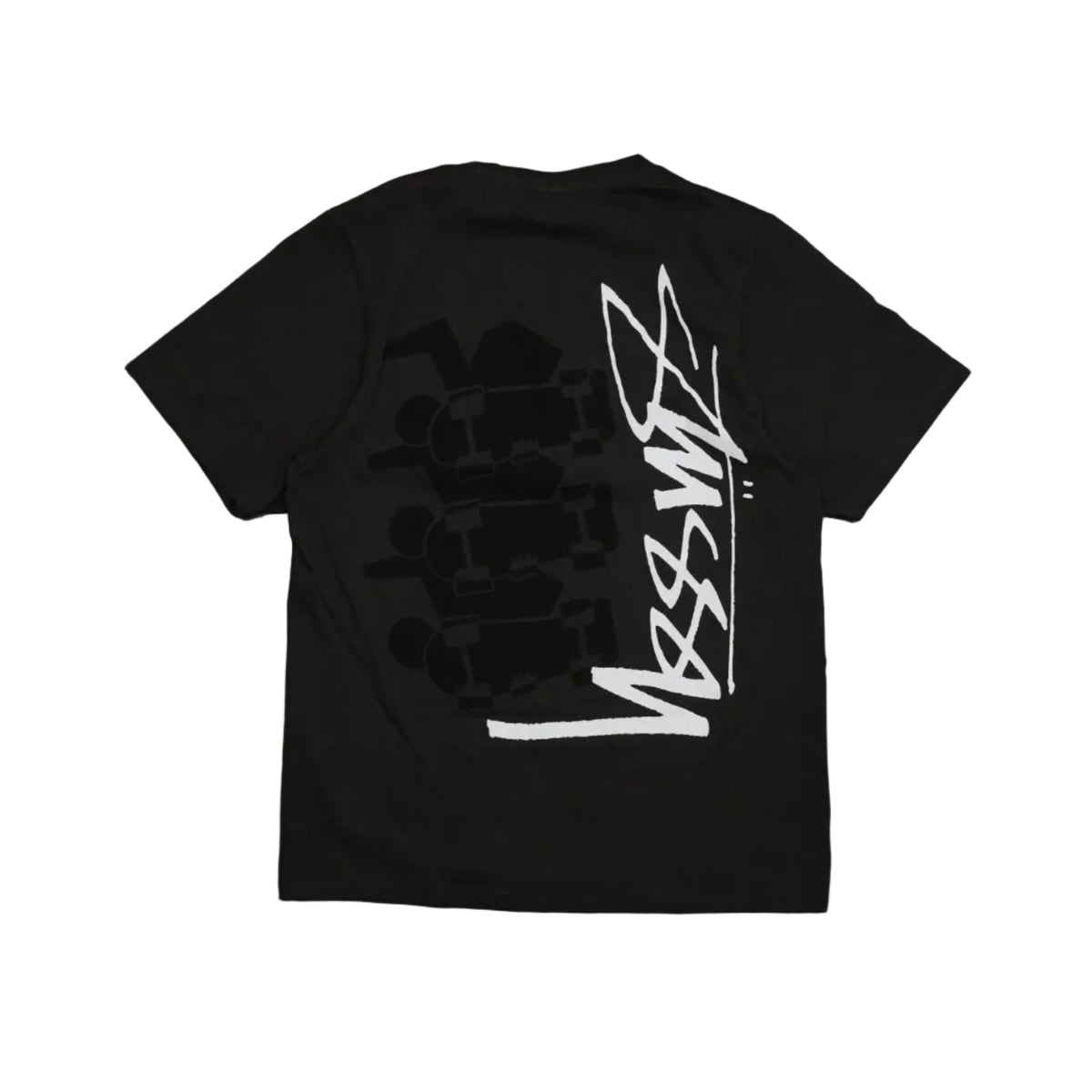 Brand new Stussy Skate Stack Faded Black T-Shirt, back view