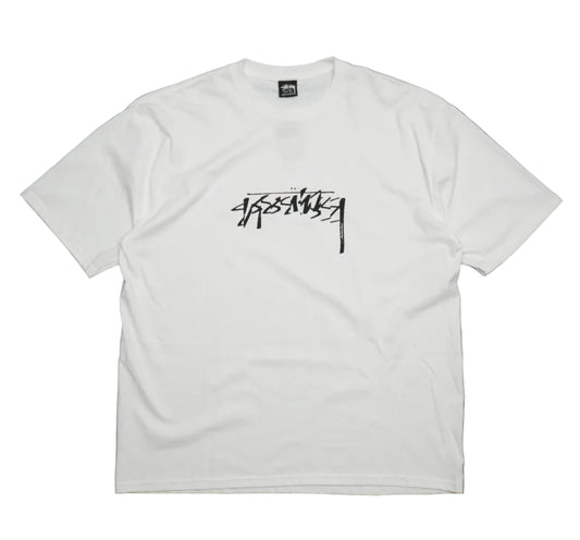 Brand new Stussy Sliced White T-Shirt 1905131 in white, front view