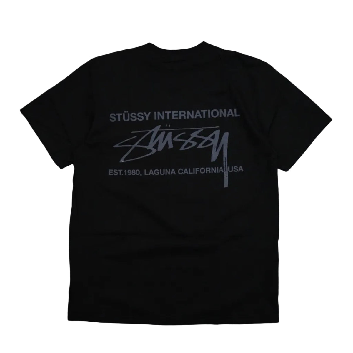 Brand new Stussy Smooth Int Black T-Shirt, back view