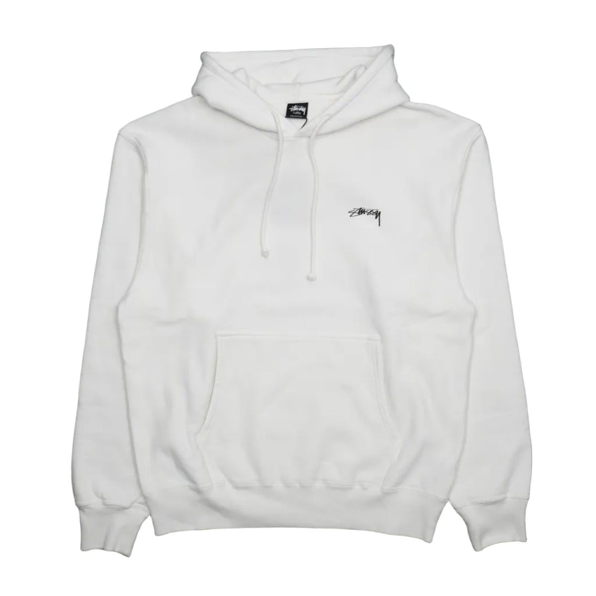 Brand new Stussy Smooth Stock Natural White Hoodie 1925021 in Natural white, front view