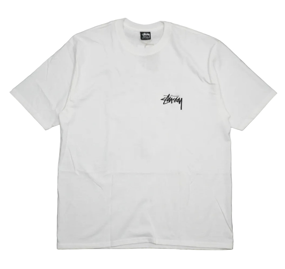 Brand new Stussy Stock Dog White T-Shirt 1905159, front view