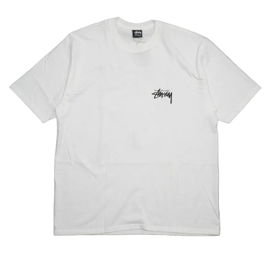 Brand new Stussy Stock Dog White T-Shirt 1905159, front view
