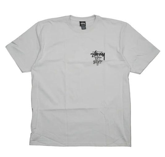 Brand new Stussy Tuff Stuff Fog T-Shirt 1905025 in Fog grey, front view
