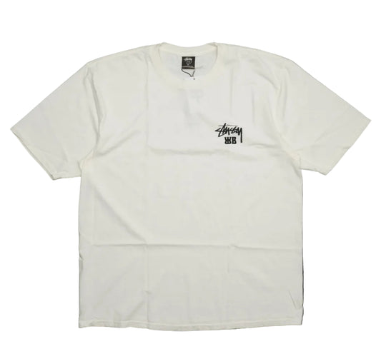 Brand new Stussy WB Ocean Song Ivory White T-Shirt 3904025 in Ivory white, front view