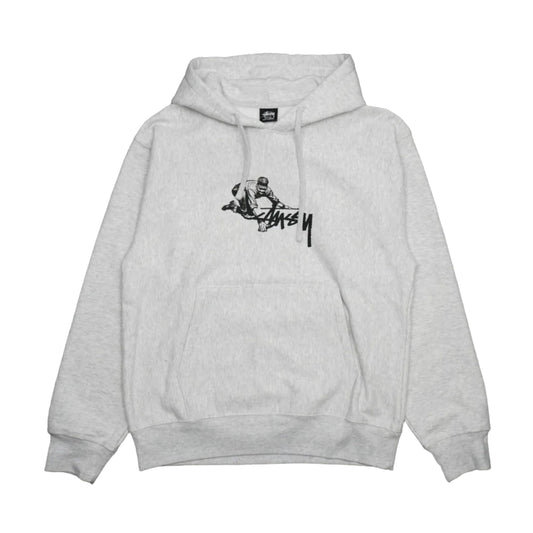 Brand new Stussy Worker Light Grey Hoodie 1925093, front view