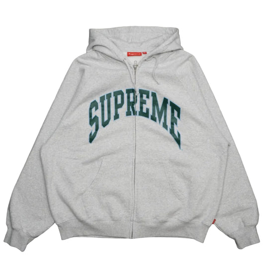 Supreme Cracked Raglan Zip-Up Hodie Heather Grey - Supreme - SecondPlace