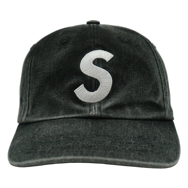 Supreme Pigment Coated S Logo 6-Panel Black Cap